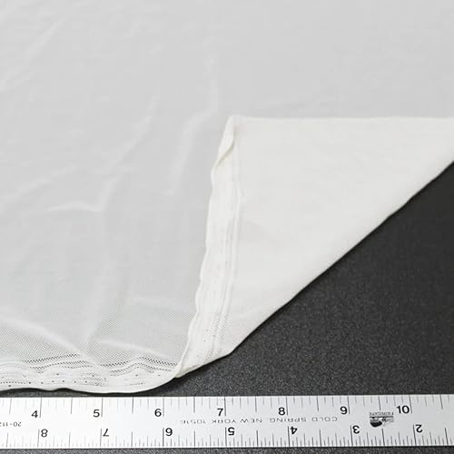 Miniatura 3 de Stylish FABRIC Malla ligera de poliéster y elastano sólido elástico en 4 direcciones (3.53 ozm), tela de ropa, proyectos de bricolaje, blanco roto 1
