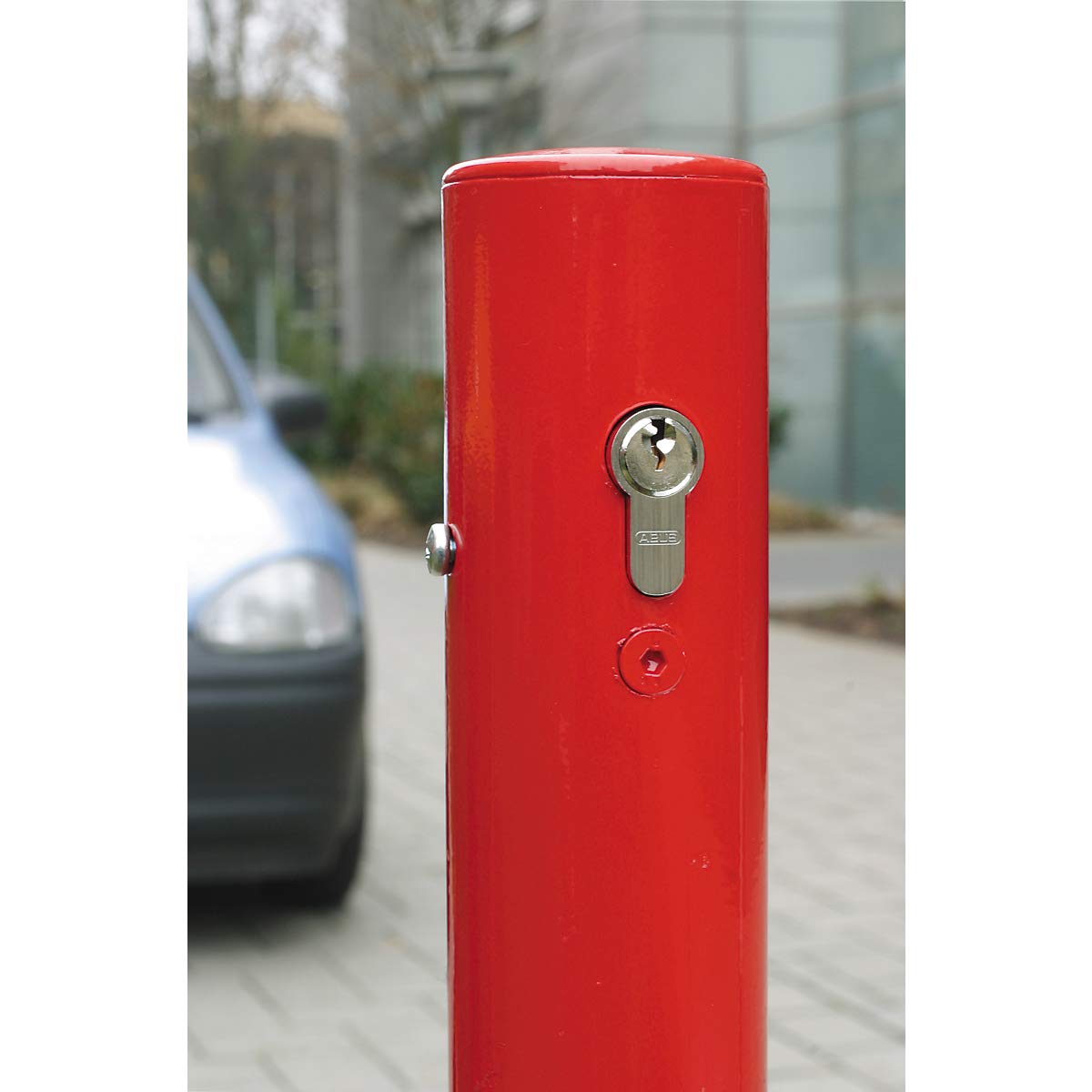 Potelet de délimitation - 70 x 70 mm - 1 œillet pour chaîne à gauche - Potelet Potelet de délimitation Potelets Potelets de délimitation Signalisation et balisage