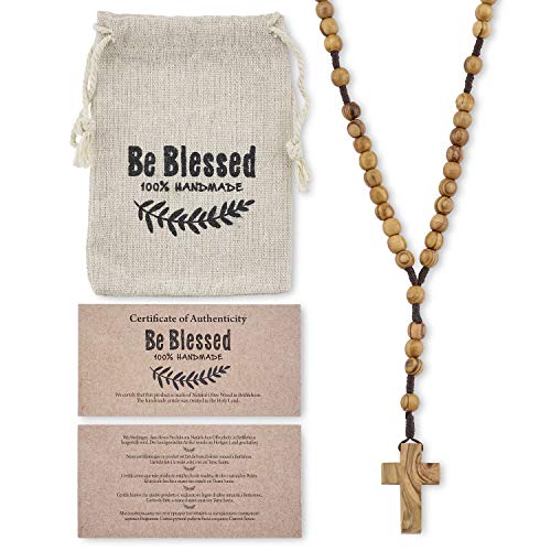 image for Most Original Gifts Bethlehem Certified Rosary Beads from Olive Wood -