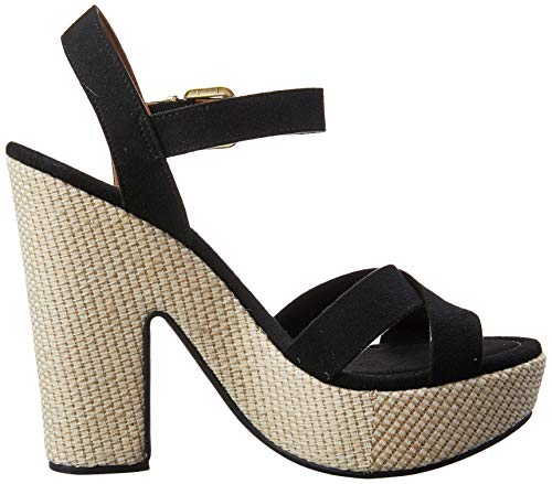 Sandalias Camurca Flex/Tecido Tram London, Vizzano, Feminino, Preto, 37