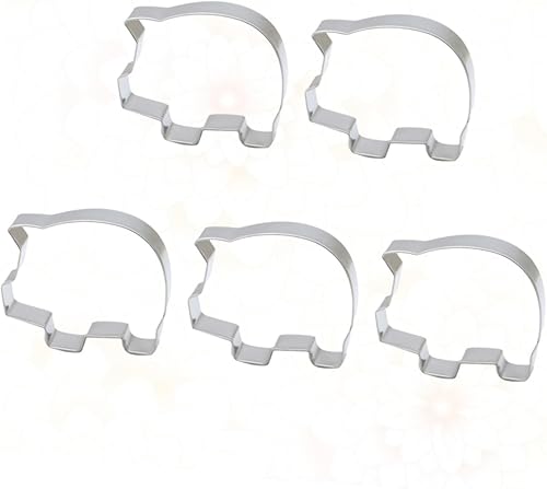 Miniatura 3 de 5PCS Stainless Steel Pig Shaped Cookie Cutters Molds Non-stick Baking Tools for Home Kitchen Bakery Fruit and Vegetable Cutter Creative Animal Design