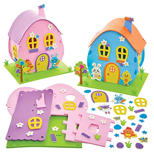 Baker Ross FX524 Ostereierhaus-Bausätze - 2er-Pack, Schaumstoff-Dekorations-Bastelsätze für Ostern