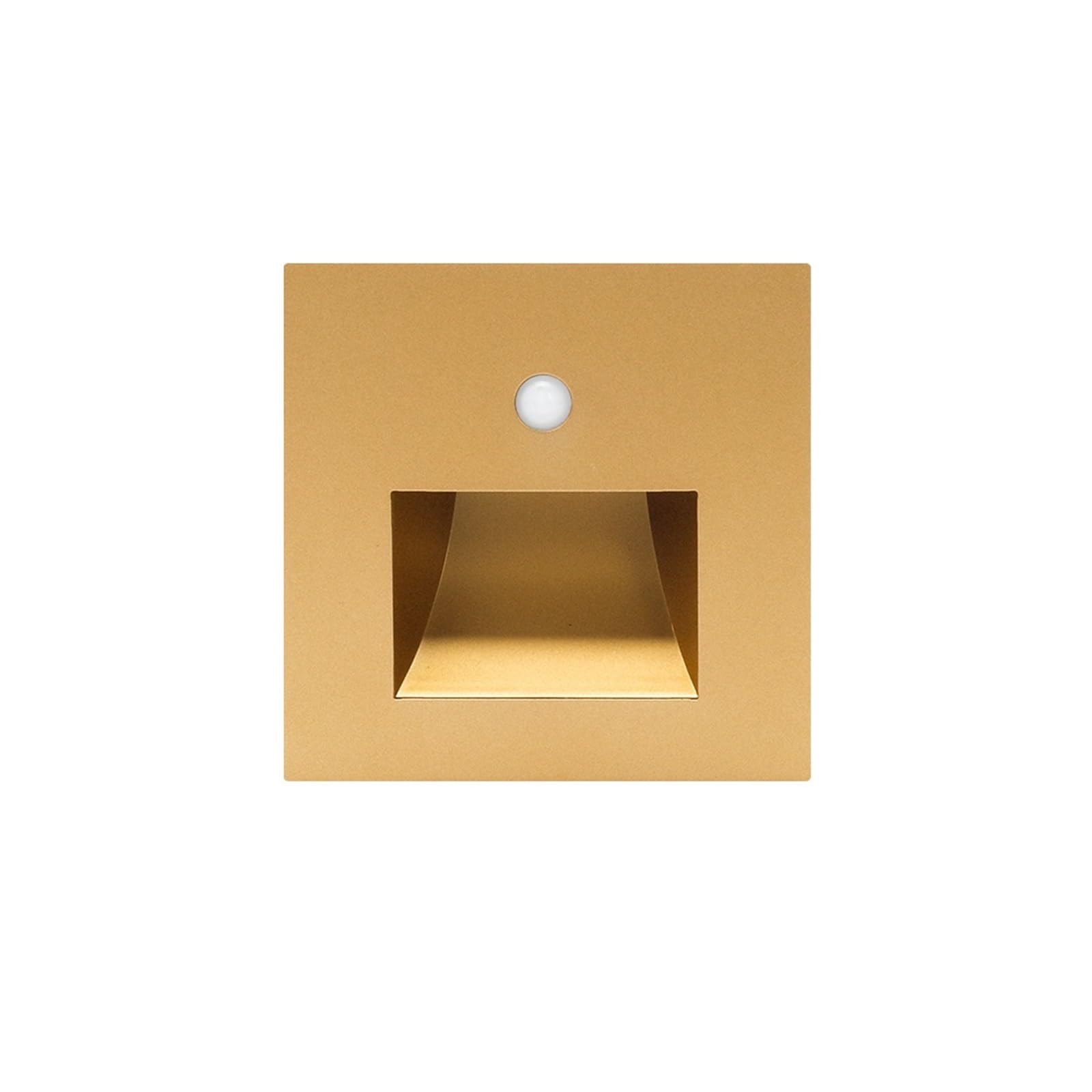ASRTD PIR Led Sensor Light Black and White Gray Gold recessed Wall Light 2W Led Wall Light Sensor Step Corridor Stair Light (Color : Gold PIR Sensor L, Size : 2W)