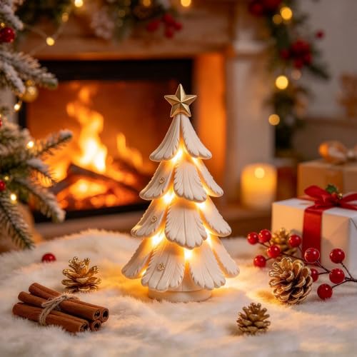 5.5'' Vintage Lighted Christmas Tree Figurine, Centerpieces for Tables - image 4