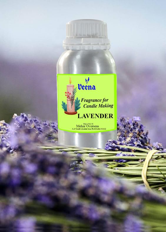Image of Veena Lavender Fragrance Oil,Essential oil for Candle Making, Soap Making, Slime, Diffusers, Home and Crafts 100 gm