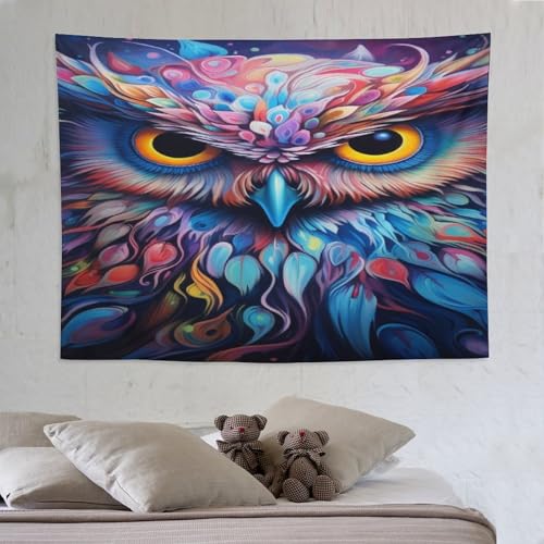 Tapisserie hibou tissu polyester 150x200cm la solution pour habiller vos grands murs blancs