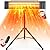 VAGKRI Outdoor Heaters, 1s Heating Electric Infrared Patio Heaters with Remote, 12H Timer, 3 Heat Levels, IP65 Waterproof, Electric Wall Heaters with Tripod Stand for Home, Office, Patio and Garage