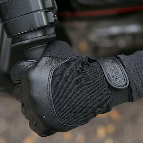 Guanti Gloves Pelle Bantam Total Black Biltwell