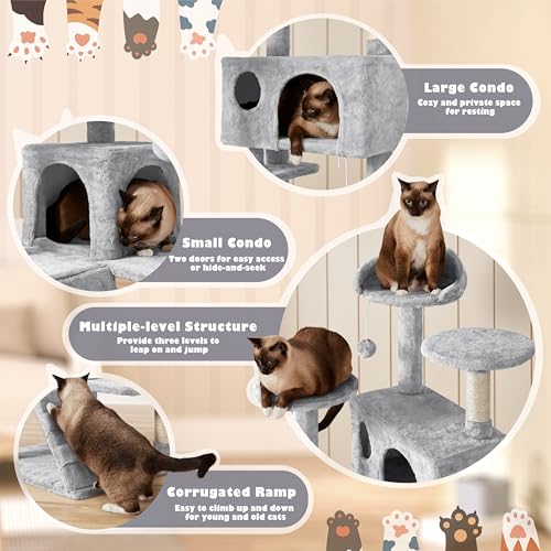image for Yaheetech 54in Cat Tree Cat Tower w/Scratching Posts, Double Condos an