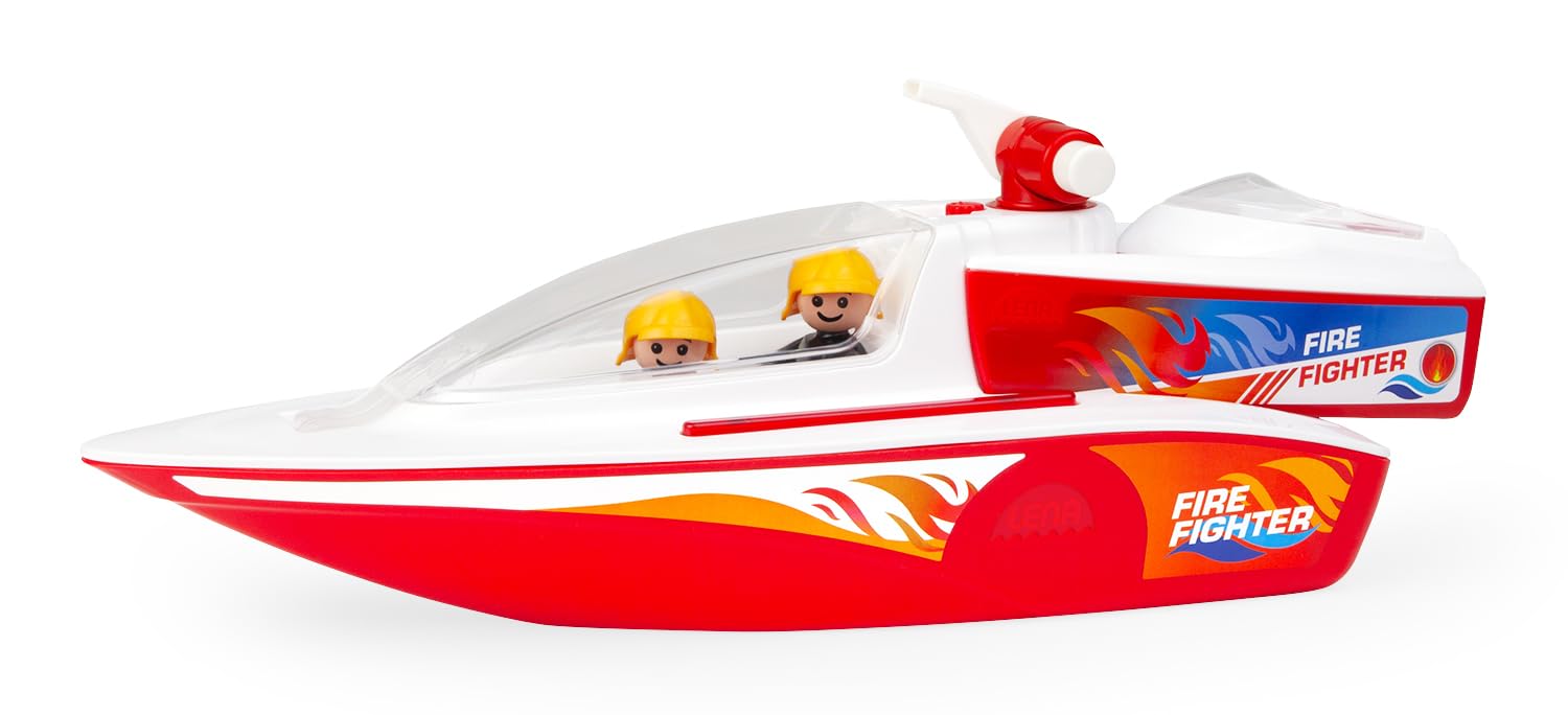 Bateau de Pompiers grand format avec lance à eau et figurines intérieur extérieur - 6