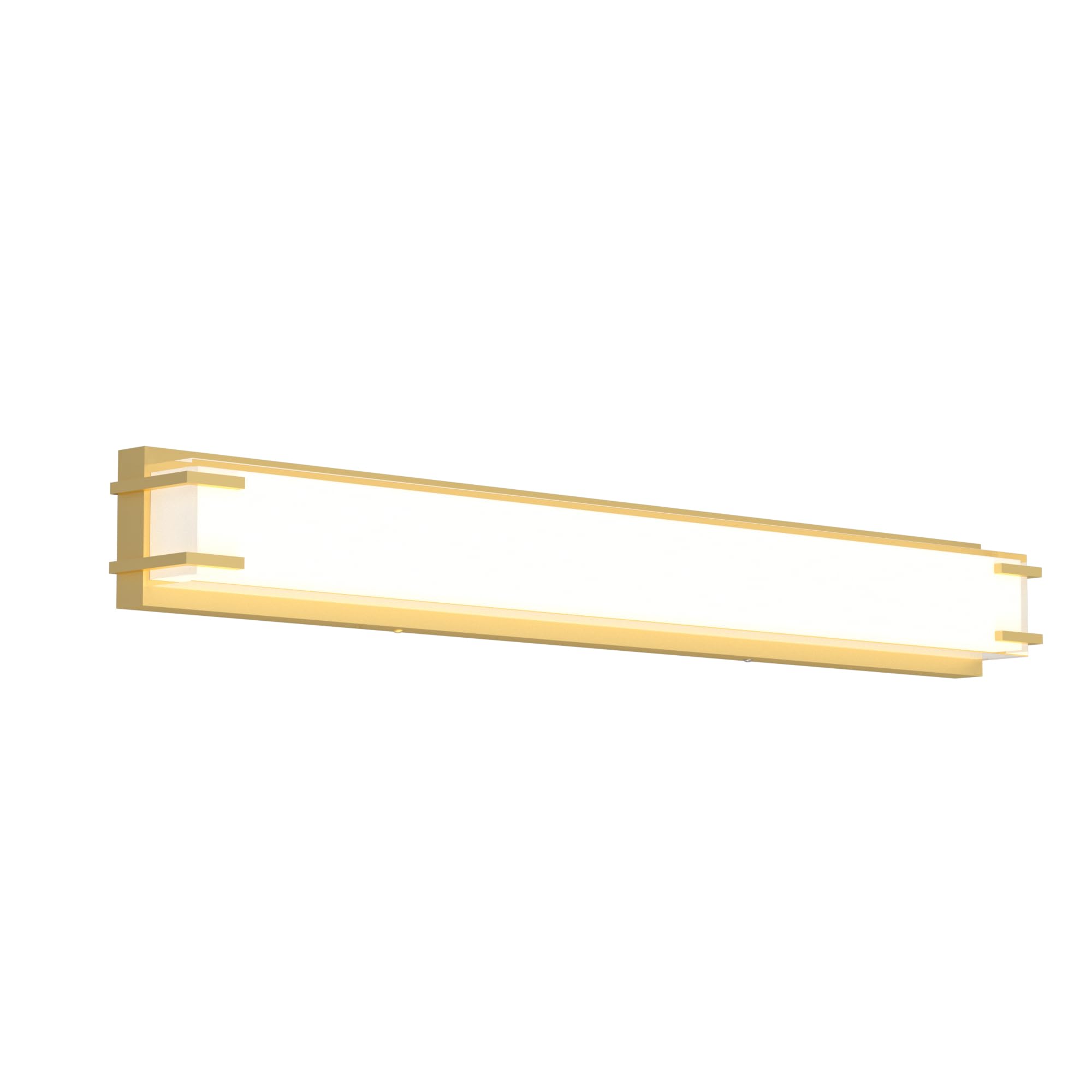 LIGHTINN LED Bathroom Light Fixtures Over Mirror 32” Vanity Light with Milky White Lampshade 4000K Daylight Bath Bar (Gold)