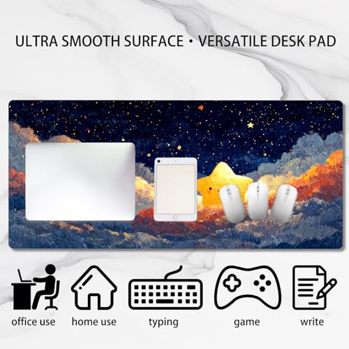 Image of Nuxovilar Professional Large Mouse Pad & Computer Game Mouse Mat (35.4x15.7IN, Dreamy Clouds & Luminous Celestial Art) (90 * 40cm Dreamy Celestial Clouds)