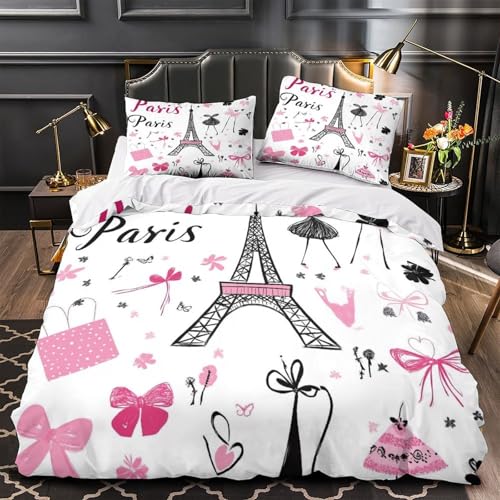 Housse de couette fermeture éclair parure de lit microfibre lit simple 140x200 - 2