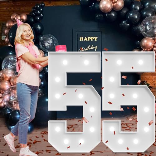 Image of imprsv Marquee Numbers Large 55th-Birthday Decorations: 4ft Light Up Number