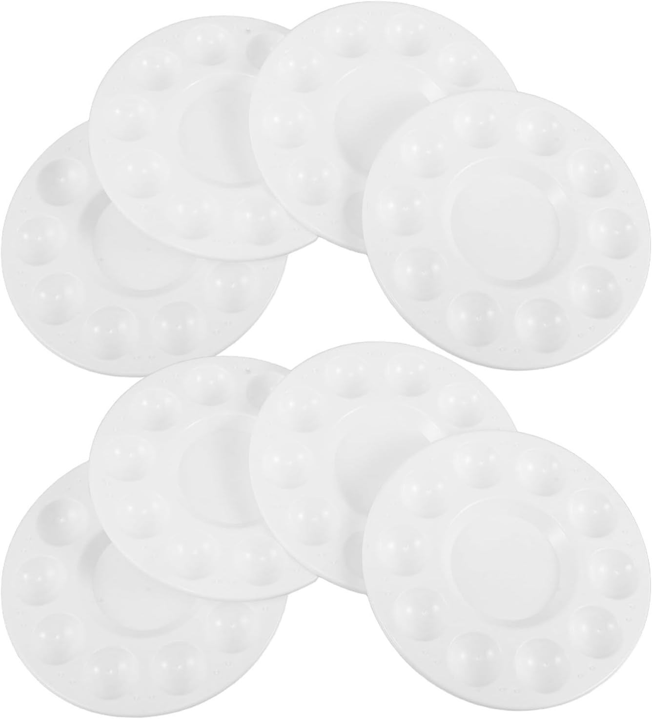 40pcs Round Plastic Paint Palettes, 10-Well Watercolor Palette Tray, Art Painting Supplies for Classroom, Home, and Outdoor Creative Projects
