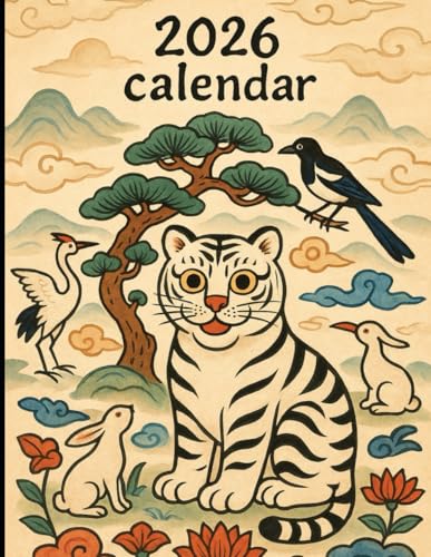 2026 Korean Folk Art Animal Calendar: Whimsical Minhwa-Style Designs