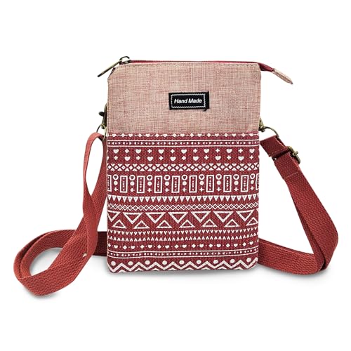 Sac à bandoulière décontracté pour femme petit sac coton téléphone portable