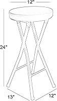 Vista 3 de Home Taburete plegable, taburete de bar plegable de alta resistencia, taburete redondo acolchado plegable con capacidad de 300 libras