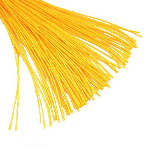 Image of 100pcs 13cm /5 Inch Silky Floss Bookmark Tassels with 2-Inch Cord Loop and Small Chinese Knot for Jewelry Making, Souvenir, Bookmarks, DIY Craft Accessory (Royal Gold)