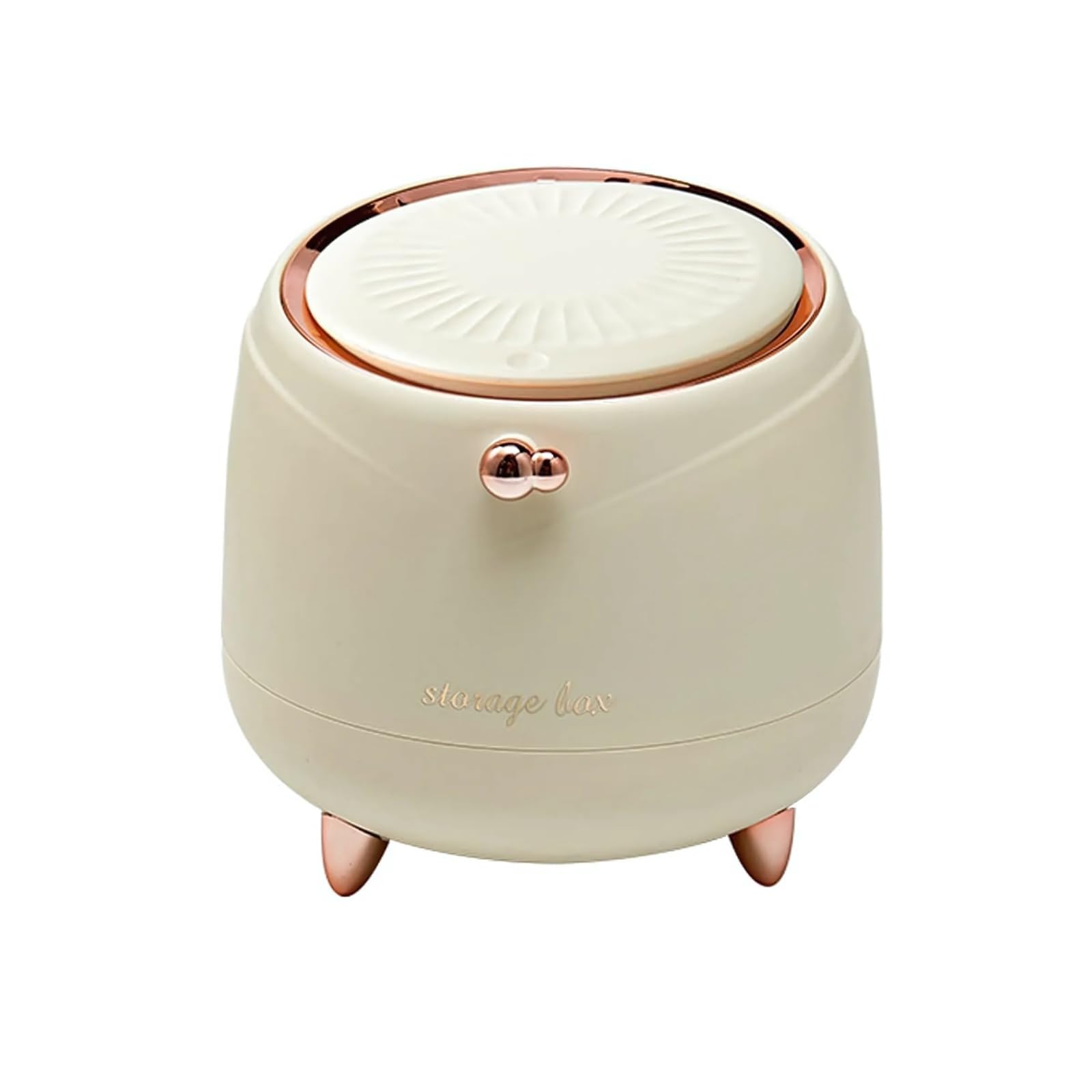 Kriva Mini Desktop Dustbin | Plastic Waste Trash Can Office Small Garbage Storage Bin | Creative Portable Double Layer Mini Bucket Dustbin for Bedroom Office (Beige Trash Can)