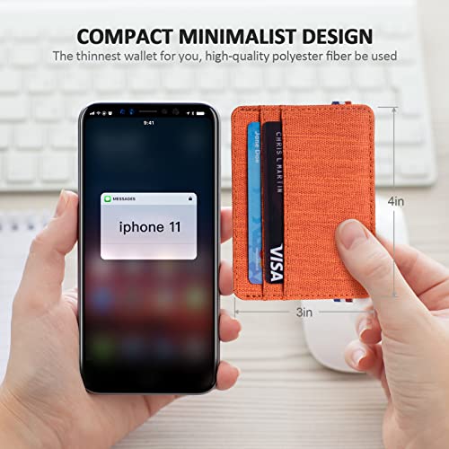 Qbool Mens Front Pocket Wallet Slim Minimalist with RFID Blocking Cash Slot Credit Card Holder (Z-Nacarat)4