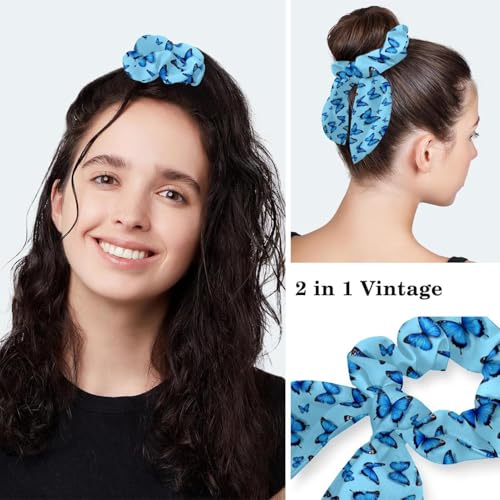 Image of Butterfly Scrub Cap Women with Ponytail & Buttons Adjustable Surgical Nurse Hat with Cotton Sweatband for Long Hair