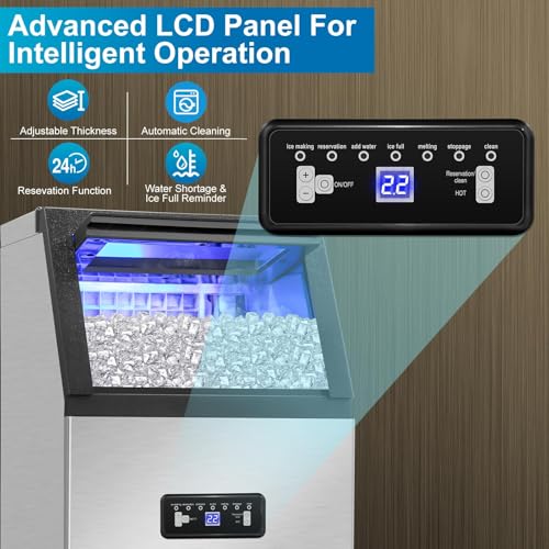 Fabricadora de Hielo Comercial 130 lbs/24h Acero Inoxidable miniatura 5