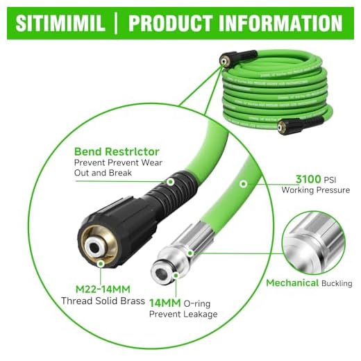 SITIMIMIL 50 FT Kink Resistant Pressure Washer Hose