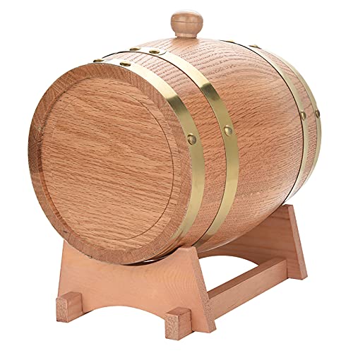 EVGATSAUTO Barril de roble de 3 litros de madera maciza - Barril de whisky, ron, vino y vino de Oporto con grifo - Barriles de alcohol hechos a mano para almacenamiento y refinamiento de aromas