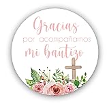 Mi Bautizo Gracias Por Acompañarnos Favor Stickers - Spanish Baptism Stickers - Souvenir Labels - Set of 40 Stickers - 2 inch round