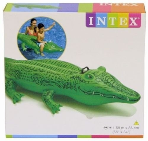 by pricep Intex Gator Large Inflatable Crocodile Swimming Pool Ride-On Raft Beach Summer N