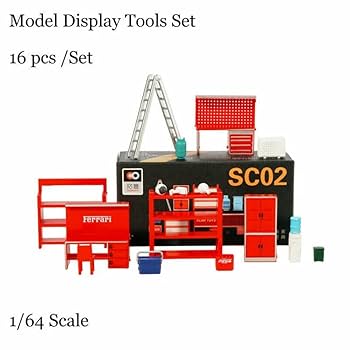 ☆ 1/64 Garage Item M 1 Set 1/64 Scale Garage Furniture Tools Diorama Model Car