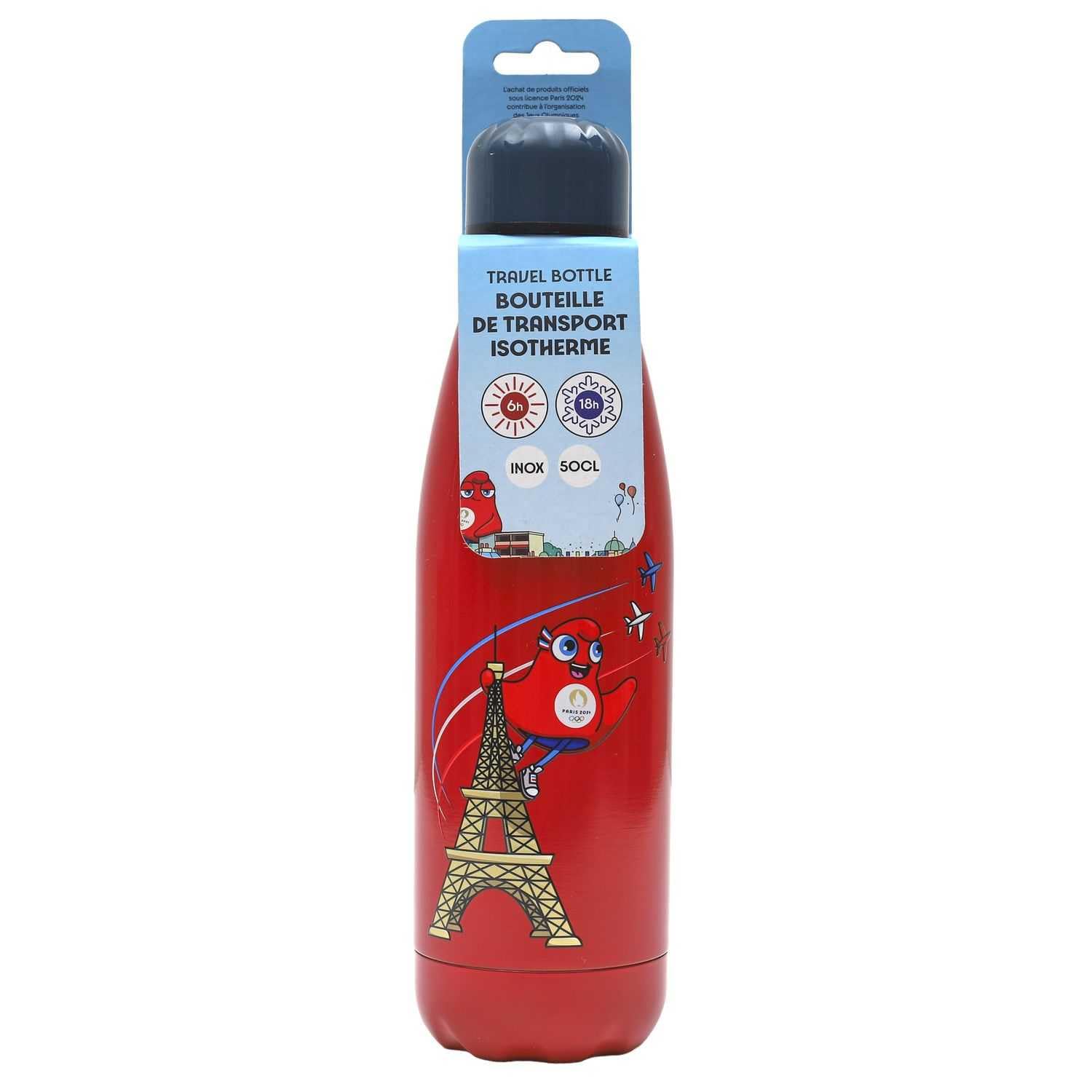 Vnurnrn Paris Eiffelturm Trinkflasche 600 Ml – Edelstahl, Vakuumisoliert, BPA-frei, Mit Strohhalm