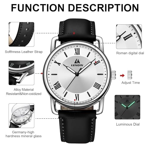Image of LN LENQIN Mens Watches Unisex Military Sport Nylon Strap Stylish Luminous Fashion Analog Quartz Watch for Men Waterproof Army Tactical Casual Wristwatch