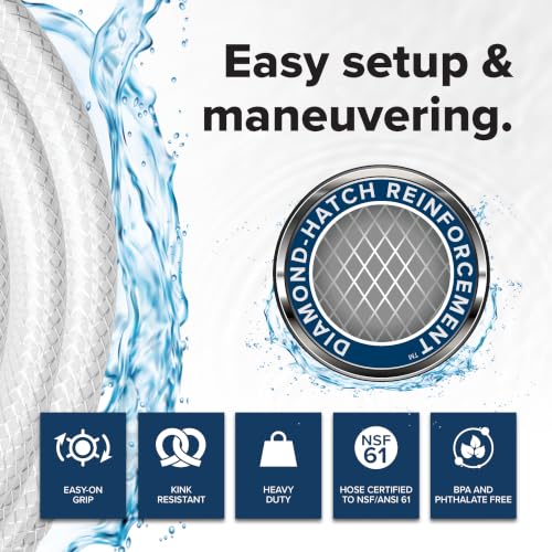Image of Camco TastePURE 75 Foot RV and Marine Drinking Water Hose Accessory with 5 /8 inch ID for Camping, Tailgating, & Outdoor Recreation, White