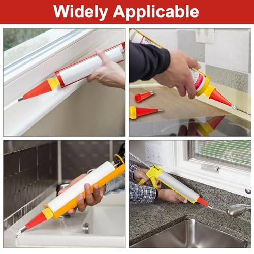 30 Stück Edelstahl Düse Silikon Universal Integrierte Gummidüse Werkzeug Kit Edelstahl Dichtungsdüse Silikondüsen Verschiedene Größen Silikonspritze Aufsätze für Alle Arten von Lücken