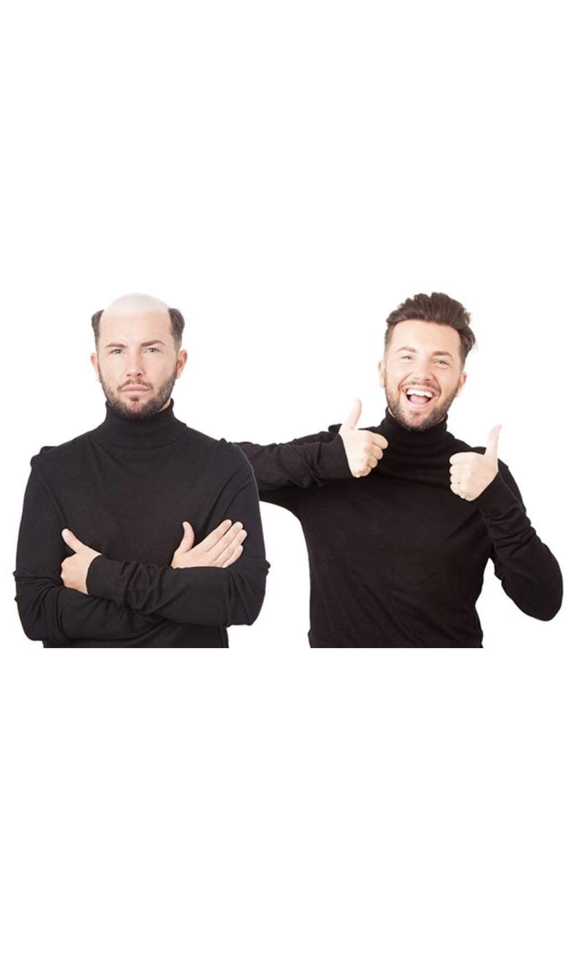 Rukaiyah 8X6 Size 100% Human Hair Toupee/Patch/Human Hair Wig Non-Surgical Hair Loss Solution for Men (Natural Black 8X6)