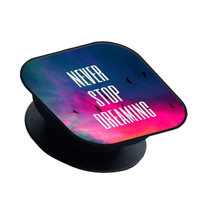 CASOLED Silicon Printed Waterproof Square Mobile Finger Holder/Grip and Stand for Mobile Phones and Tablet (Black) Design_S037