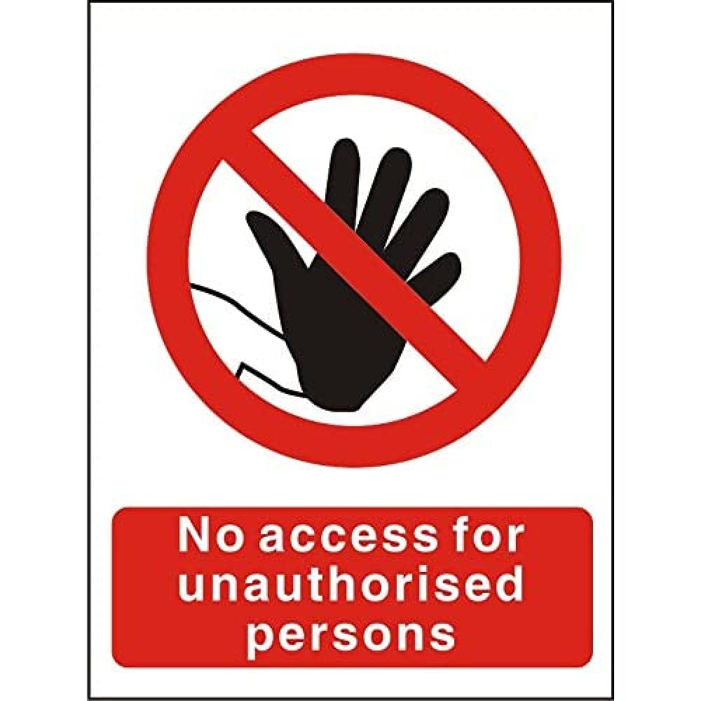 Warning Sign No Access Adhesive Plastic 30 x 20 cm