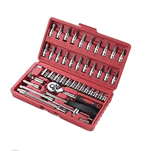 CHESTON 46-in-1 Socket Set Multi Purpose Tool Kit w/Wrench & Precision Sockets - Durable & Convenient in Carrying Tool Case