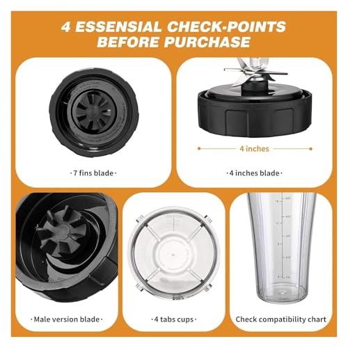 Repuestos de licuadora, vaso y tapa 24oz compatibles SS101 miniatura 6