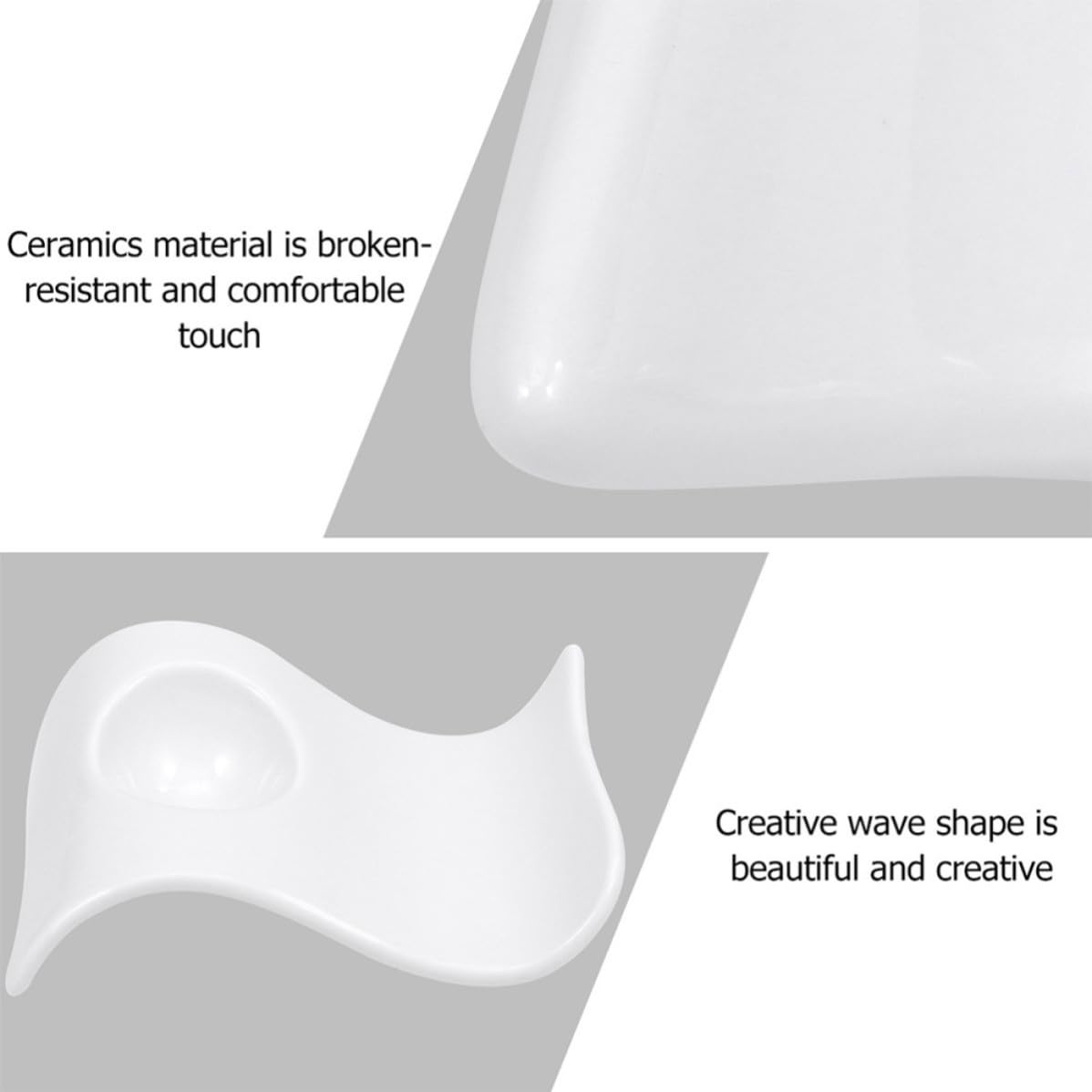 Tofficu 6 Coquetiers en Céramique Blancs Modernes, Lot de 6 Pièces, Supports à Œufs Pratiques et Faciles à Nettoyer, Plateau Élégant Table