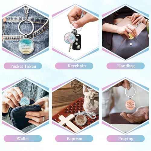 Image of 30 Pcs Spanish Christian Gift for Woman Spanish Bible Verse Keychain Scripture Quote Inspirational Gift for Women