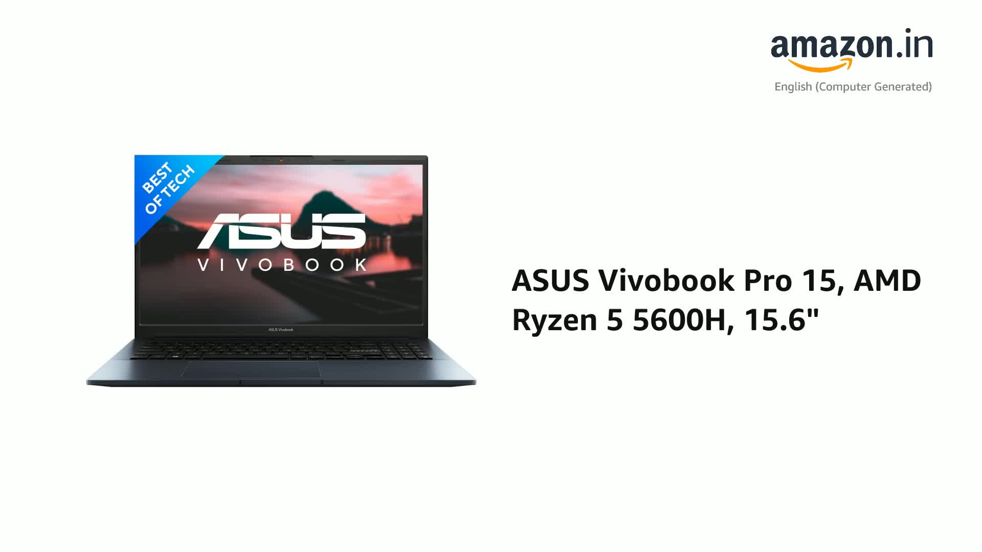 ASUS Vivobook Pro 15, AMD Ryzen 5 5600H, 15.6