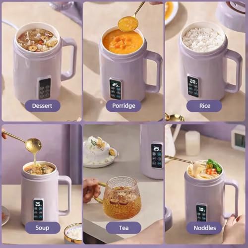 Image of Electric Cooking Pot | Portable Mini Cooker with Digital Display | Multi-Function Kettle for Rice, Soup, Maggi | Travel Office Food Warmer | Auto Shut-Off (1 Liter)