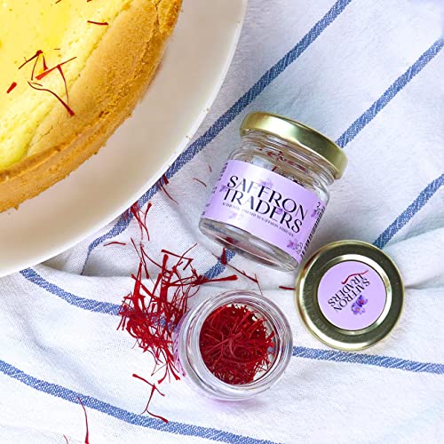Saffron Traders All Natural And Geniune Saffron Strands - Pure All Red Saffron Threads In Glass Jars - Premium Grade Saffron (0.035 Ounce - 1 Gram) #TOP4