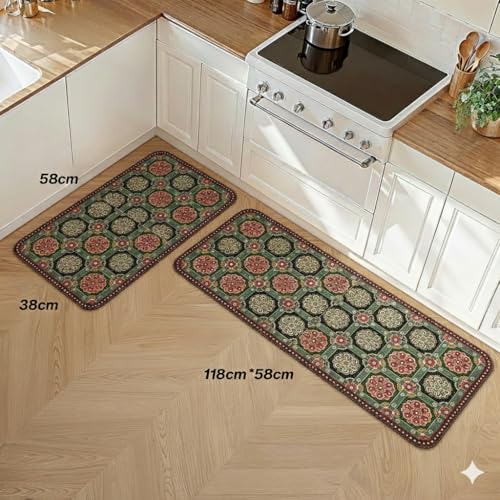 Image of Proxin 2 Pcs Kitchen Mats for Floor, Waterproof Anti Fatigue Memory Foam Rug Set, Non-Slip Washable Kitchen Floor Rugs with Rubber Backing, Comfortable Standing Mat for Kitchen, Home & Office (Multi2)