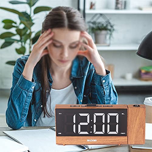 YHUA Projektionsradio-Weckerprojektor Fm Radio mit Sleep Timer Digital-Display-Bildschirm (Color : A, Size : One Size) - Image 3
