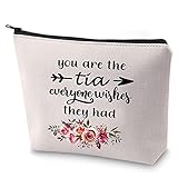 ZJXHPO Best Tia Ever Gift Aunt Makeup Bag New Aunt Cosmetic Bag You're the Tia Everyone Wishes They Had (Tia)