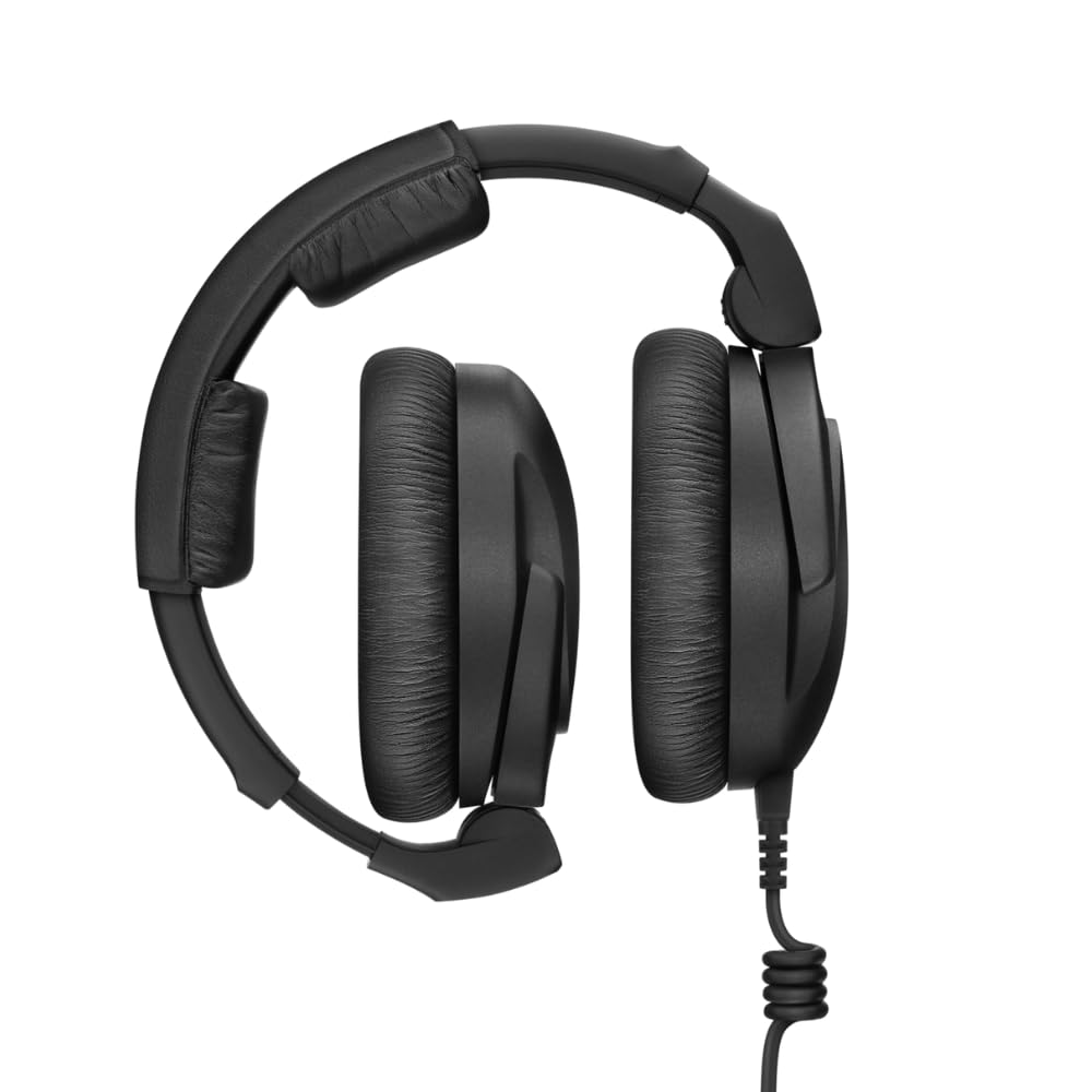 Sennheiser HD 300 PRO Over Ear Headphones, Black Bundle with Pig Hog PHX14-25 1/4 Headphone Extension Cable 25ft and Instrument Polishing Cloth - Broadcast Headphones, Studio Headphones Wired